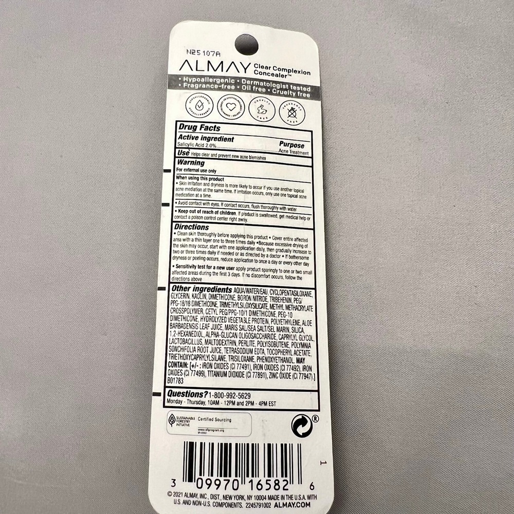 Almay Clear Complexion Concealer 100 Light NEW Salicylic Acid Acne Treatment - Picture 5 of 8